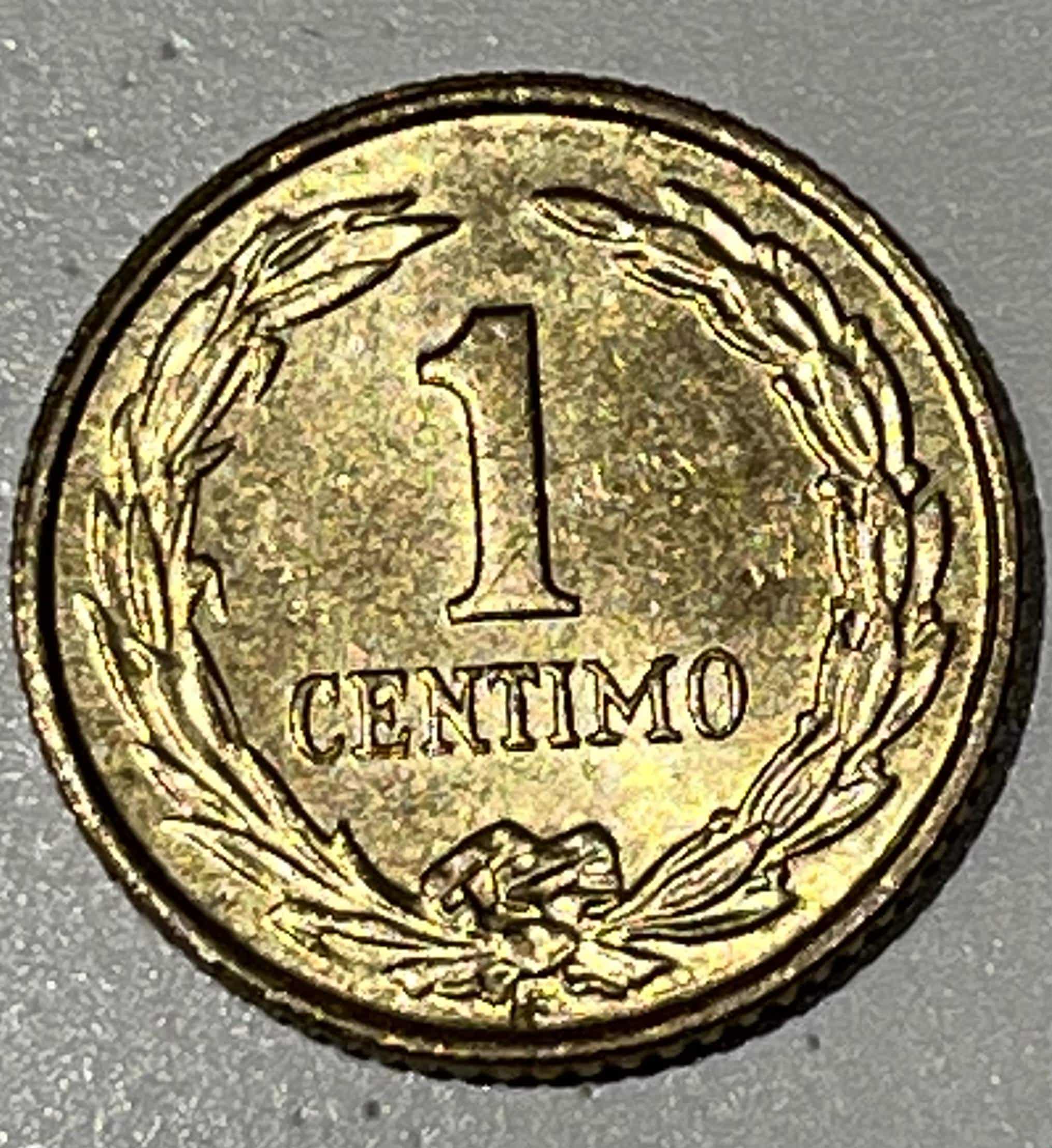 1950-Paraguay-1-Centisimo-DDO-/-DDR-Nice-Doubling.